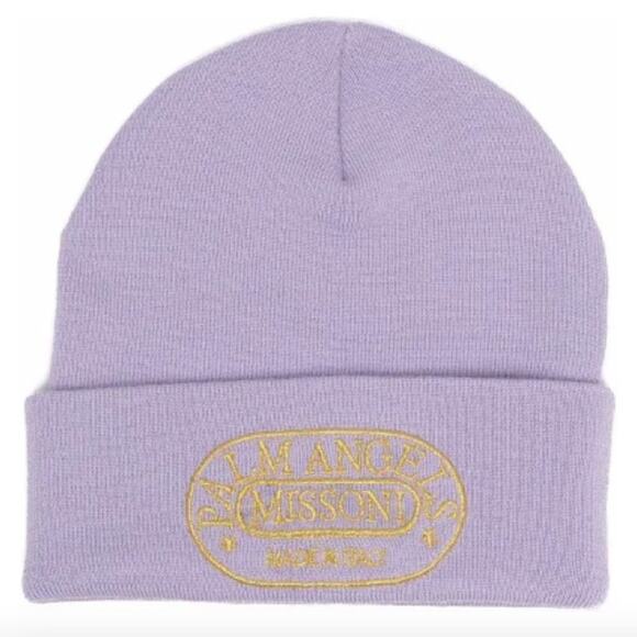 Palm Angels  x  Missoni embroidered Wool Beanie Lilac